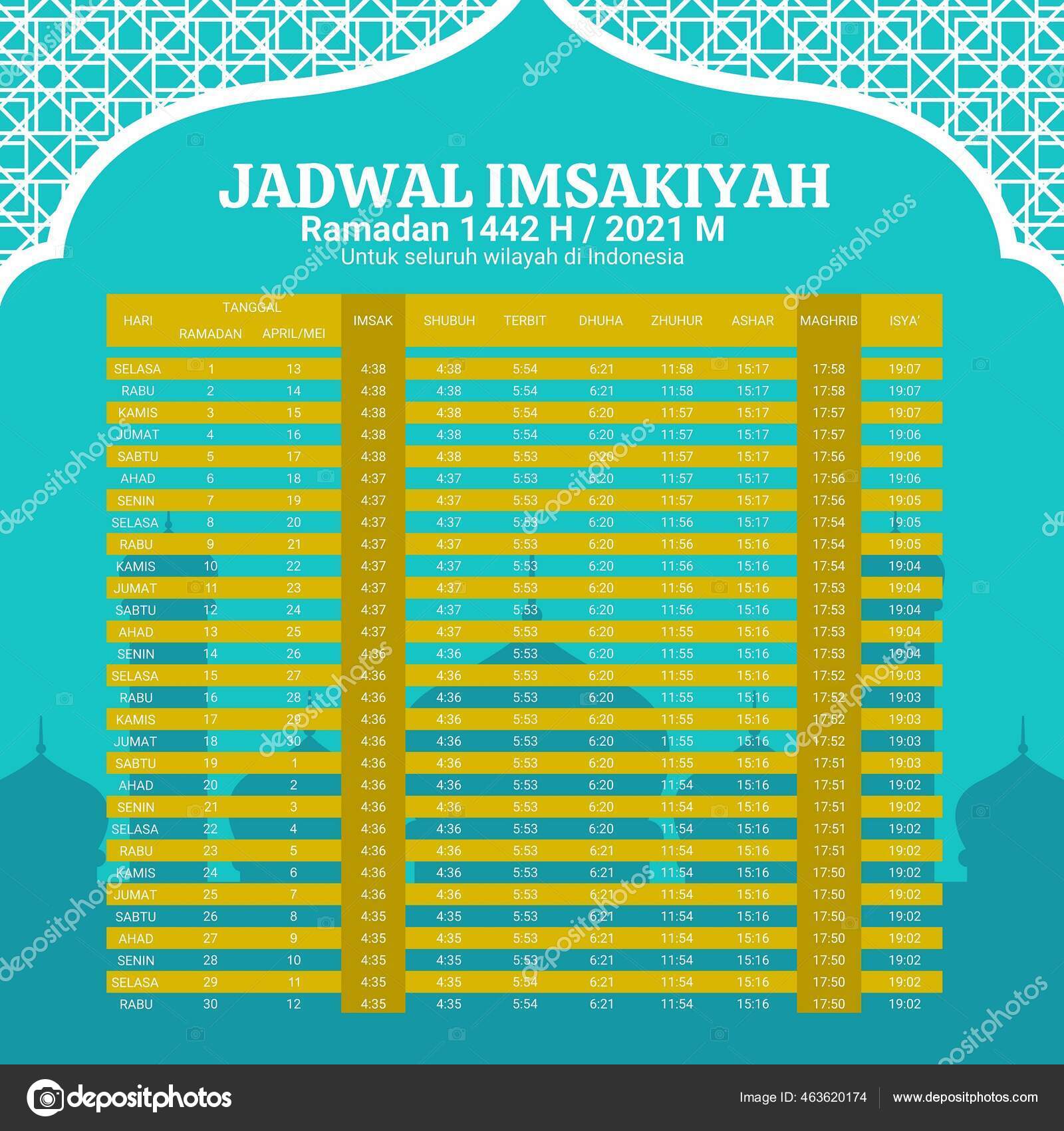 Islamic Ramadan Calendar 2021 Stock Vector by ©vektoryfiles 463620174