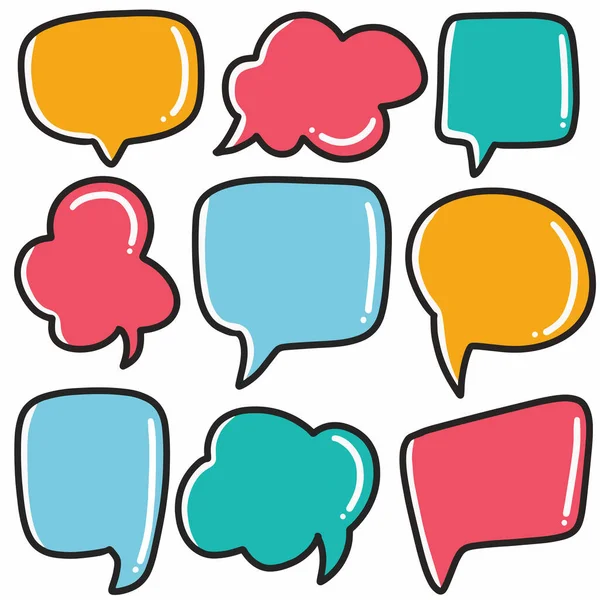 El çizimi karalama metni balonu renkli sanat tasarımı ögesi çizimi.