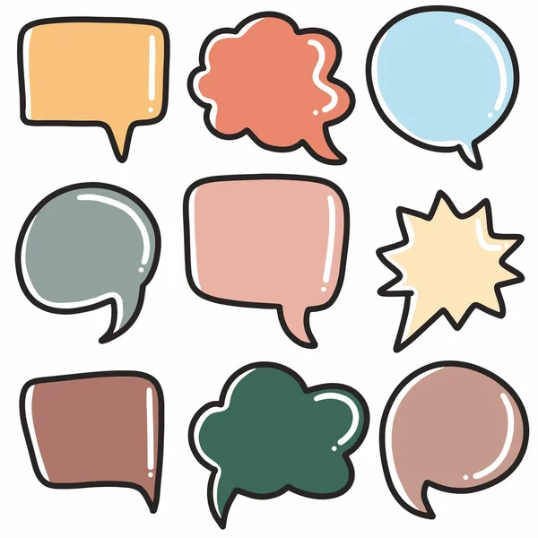 El çizimi karalama metni balonu renkli sanat tasarımı ögesi çizimi.