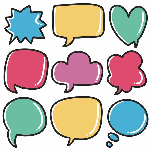 El çizimi karalama metni balonu renkli sanat tasarımı ögesi çizimi.