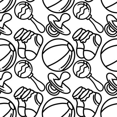 Bebek eşyaları seti. El çizimi.