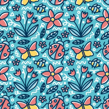 Bahar sanatının el çizimleri.