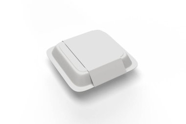 Portre, boş yemek kutusu modeli. 3d ambalaj.