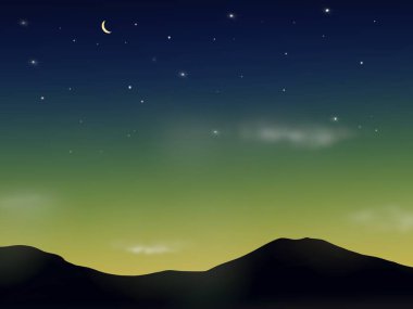 night scenery with colorful and light milky way full of stars in the sky