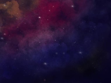 night scenery with colorful and light milky way full of stars in the sky