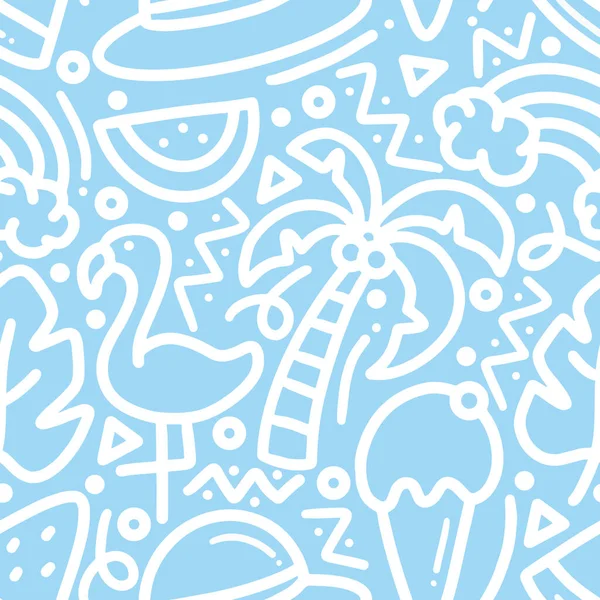 Sahilde yaz tatili karalama seti