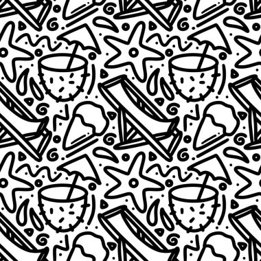 El çizimi karalamalar. Yazı sahilde geçir.