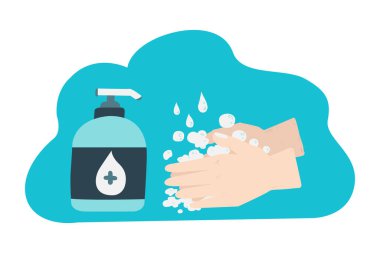 El çizimi protokol. Sağlıklı olmak için ellerini yıka.