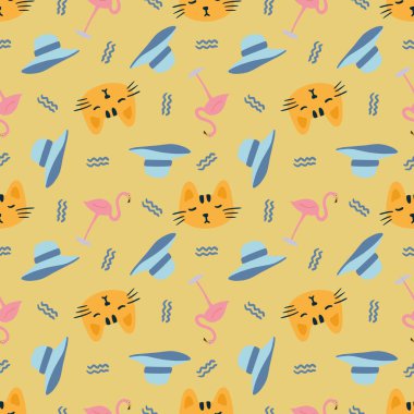 Simgeler ve tasarım elementleri ile güzel desen