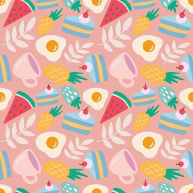 Eşsiz yemek ve bardak deseni