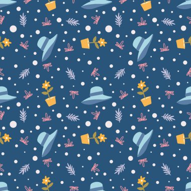 Simgeler ve tasarım elementleri ile güzel desen