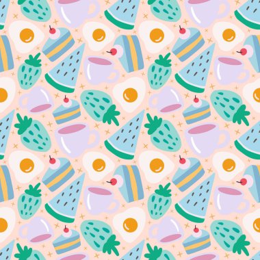 Eşsiz yemek ve bardak deseni