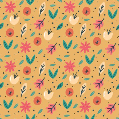 Yaprak bitkileri ve çiçek desenleri koleksiyonu