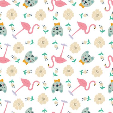 Simgeler ve tasarım elementleri ile güzel desen