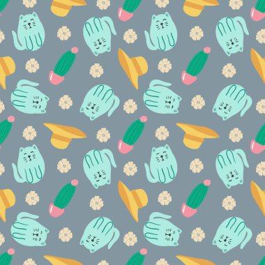 Simgeler ve tasarım elementleri ile güzel desen