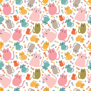 Şirin hayvanlarla güzel vektör deseni