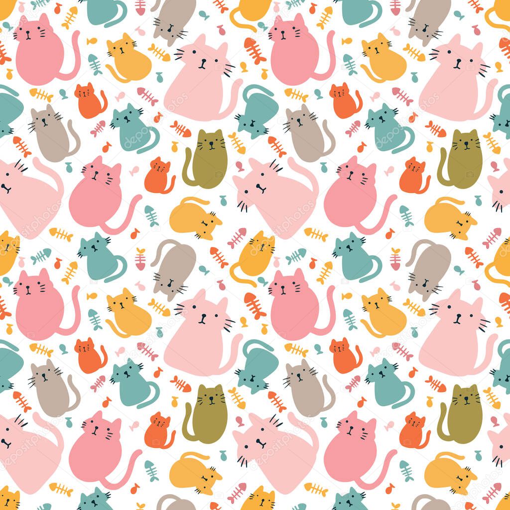 Beautiful vector pattern with cute animals
