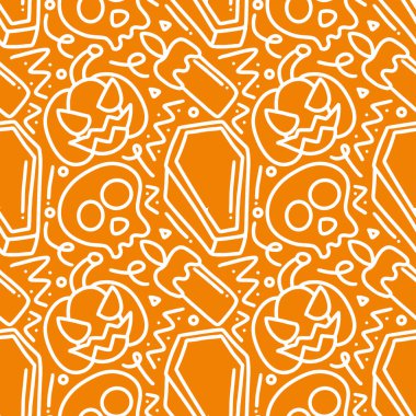 Cadılar Bayramı temalarının kusursuz desenli karalamaları