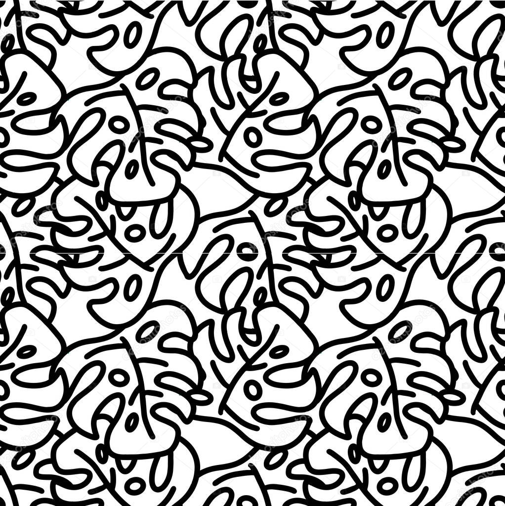 seamless pattern of summer leaves