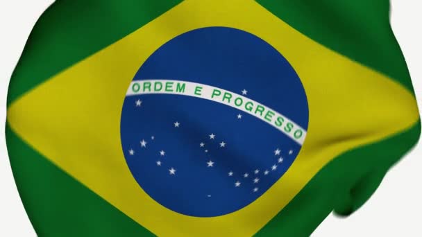 Brasil Crumpled Fabric Flag Intro Bandeira Brasil Banner Brasil America — Vídeo de Stock