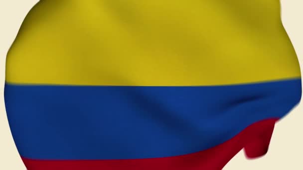 Colombia Tela Arrugada Bandera Intro Bandera Colombia Colombia Banner Banderas — Vídeos de Stock