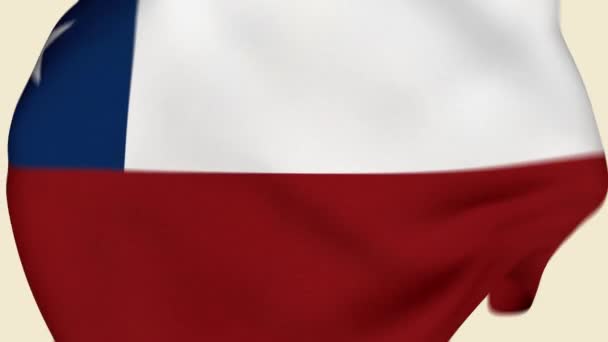 Chile Gyűrött Szövet Zászló Intro Chile Flag Vagyok Chile Banner — Stock videók