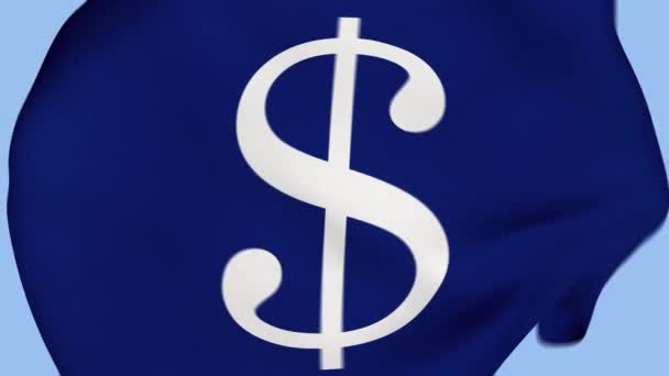 Dolar Zmačkaná Tkanina Vlajka Intro Dollar Flag Mincovní Dolar Dolarová — Stock video