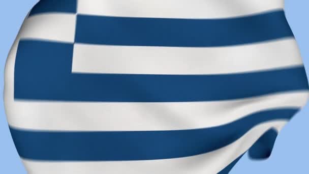 Grecia Tela Arrugada Bandera Introducción Bandera Grecia Banderas Europa Bandera — Vídeo de stock