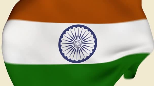 Intro Bandera Tela Arrugada India Bandera India Banner India Banderas — Vídeo de stock