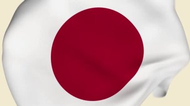 Japonya Buruşuk Kumaş Bayrağı Girişi. Japon Bayrağı. Japon bayrağı. Doğu Asya Bayrakları. Kutlama. Bayrak Günü. Vatanseverler. Gerçekçi Animasyon 4K. Yüzey dokusu. Arkaplan Kumaşı.