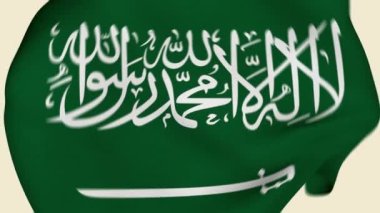Suudi Arabistan Kumaş Bayrağı Girişi. Suudi Arabistan Bayrağı. Arap Bayrakları. Asya Bayrakları. Kutlama. Bayrak Günü. Vatanseverler. Gerçekçi Animasyon 4K. Yüzey dokusu. Arkaplan Kumaşı.