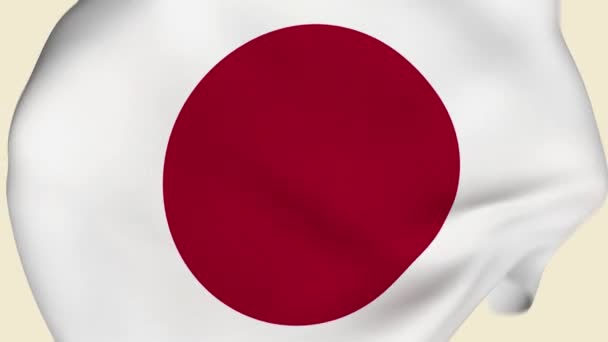 Japan Crumpled Fabric Flag Introduktion Japansk Flagga Japan Banner Orientaliska — Stockvideo