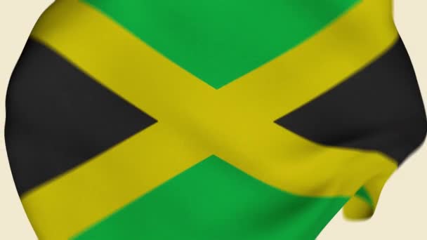 Jamajka Zmačkala Úvod Textilní Vlajky Jamajská Vlajka Jamajská Vlajka Karibská — Stock video