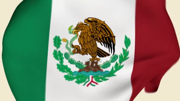 México Crumpled Fabric Flag Intro Bandera México México Banner Banderas — Vídeos de Stock