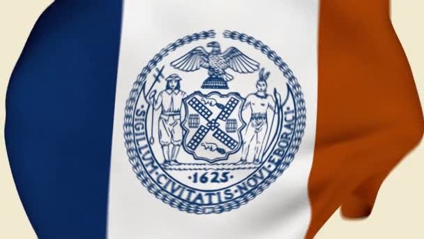 New York City Usa Crumpled Fabric Flag Intro Ville New — Video