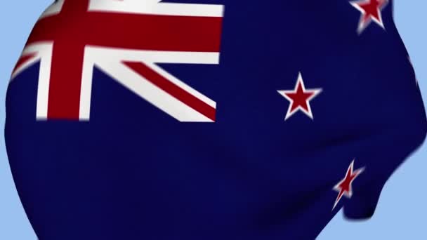 Neuseeland Zerknitterte Gewebefahne Intro Neuseeland Flagge Neuseeland Banner Europaflaggen Feiern — Stockvideo