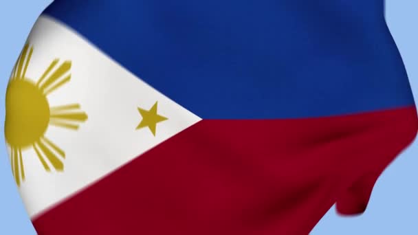 Filipinas Tela Arrugada Bandera Introducción Bandera Filipinas Filipinas Banner Banderas — Vídeos de Stock