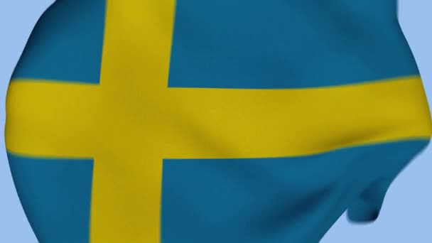 Sweden Crumpled Fabric Flag Intro Флаг Швеции Знамя Швеции Флаги — стоковое видео