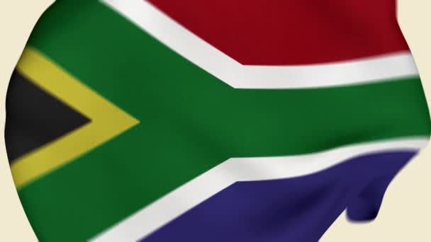 Sydafrika Crumpled Fabric Flag Intro Sydafrikas Flagga Afrikanska Ländernas Flagga — Stockvideo