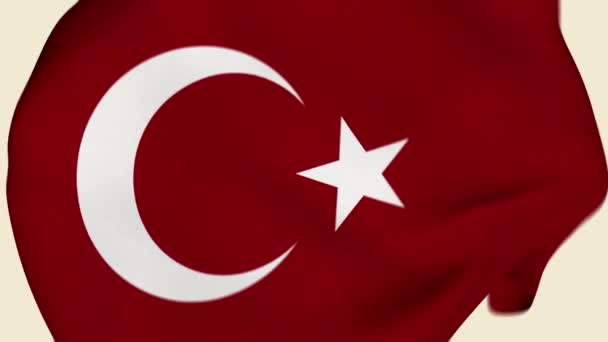 Die Türkei Zerknitterte Gewebe Flagge Intro Türkei Flagge Türkei Banner — Stockvideo