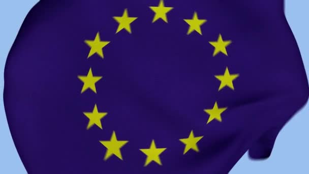 Uniunea Europeană Euro Crumpled Fabric Flag Intro Steagul Euro Monede — Videoclip de stoc