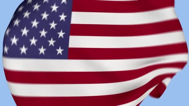 Amerika Birleşik Devletleri Buruşuk Kumaş Bayrağı Girişi Birleşik Devletler Bayrağı — Stok video