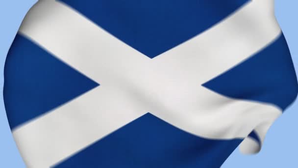 Skotsko Zmačkalo Fabric Flag Intro Skotská Vlajka Scotland Banner Vlajky — Stock video