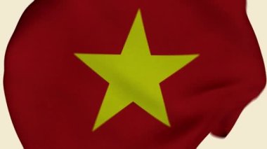 Vietnam Buruşuk Kumaş Bayrağı Girişi. Vietnam Bayrağı. Vietnam bayrağı. Doğu Asya Bayrakları. Kutlama. Bayrak Günü. Vatanseverler. Gerçekçi Animasyon 4K. Yüzey dokusu. Arkaplan Kumaşı.