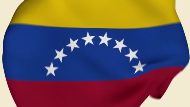 Venezuela Tela Arrugada Bandera Introducción Bandera Venezuela Banner Venezuela Banderas — Vídeo de stock