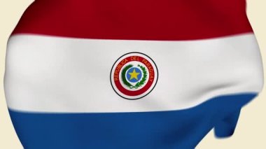Paraguay Buruşuk Kumaş Bayrağı Girişi. Paraguay Bayrağı. Paraguay Bayrağı. Güney Amerika Bayrakları. Kutlama. Bayrak Günü. Vatanseverler. Gerçekçi Animasyon 4K. Yüzey dokusu. Arkaplan Kumaşı.