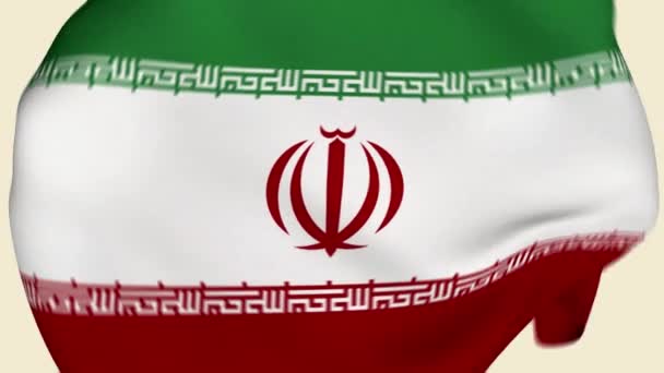 Iran Crumpled Fabric Flag Intro Irans Flagga Arabiska Flaggor Asienflaggor — Stockvideo