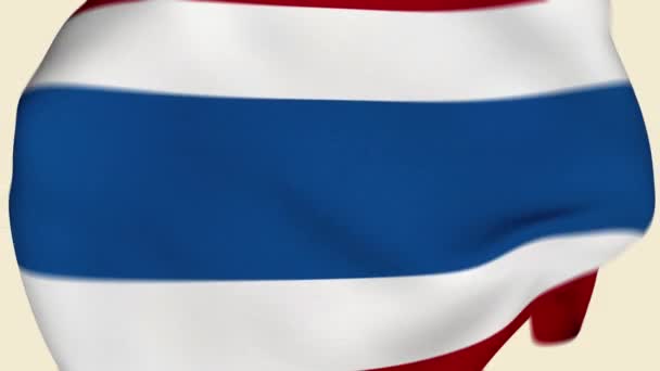 Tailandia Tela Arrugada Bandera Introducción Bandera Tailandia Banderas Asia Oriental — Vídeo de stock