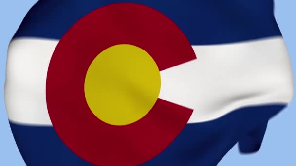 Colorado State Usa Crumpled Fabric Flag Intro Steagul Statelor Unite — Videoclip de stoc