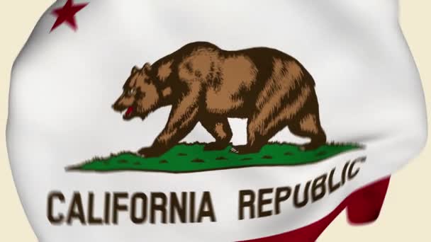 California State Usa Crumpled Fabric Flag Intro Bandera Estados Unidos — Vídeo de stock